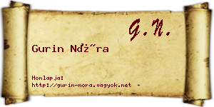 Gurin Nóra névjegykártya